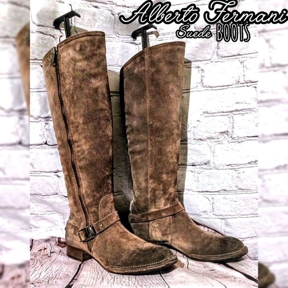 Alberto Fermani Suede Boots - Brown - Picture 1 of 10